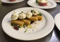 Baccalà mantecato con crostini di polenta